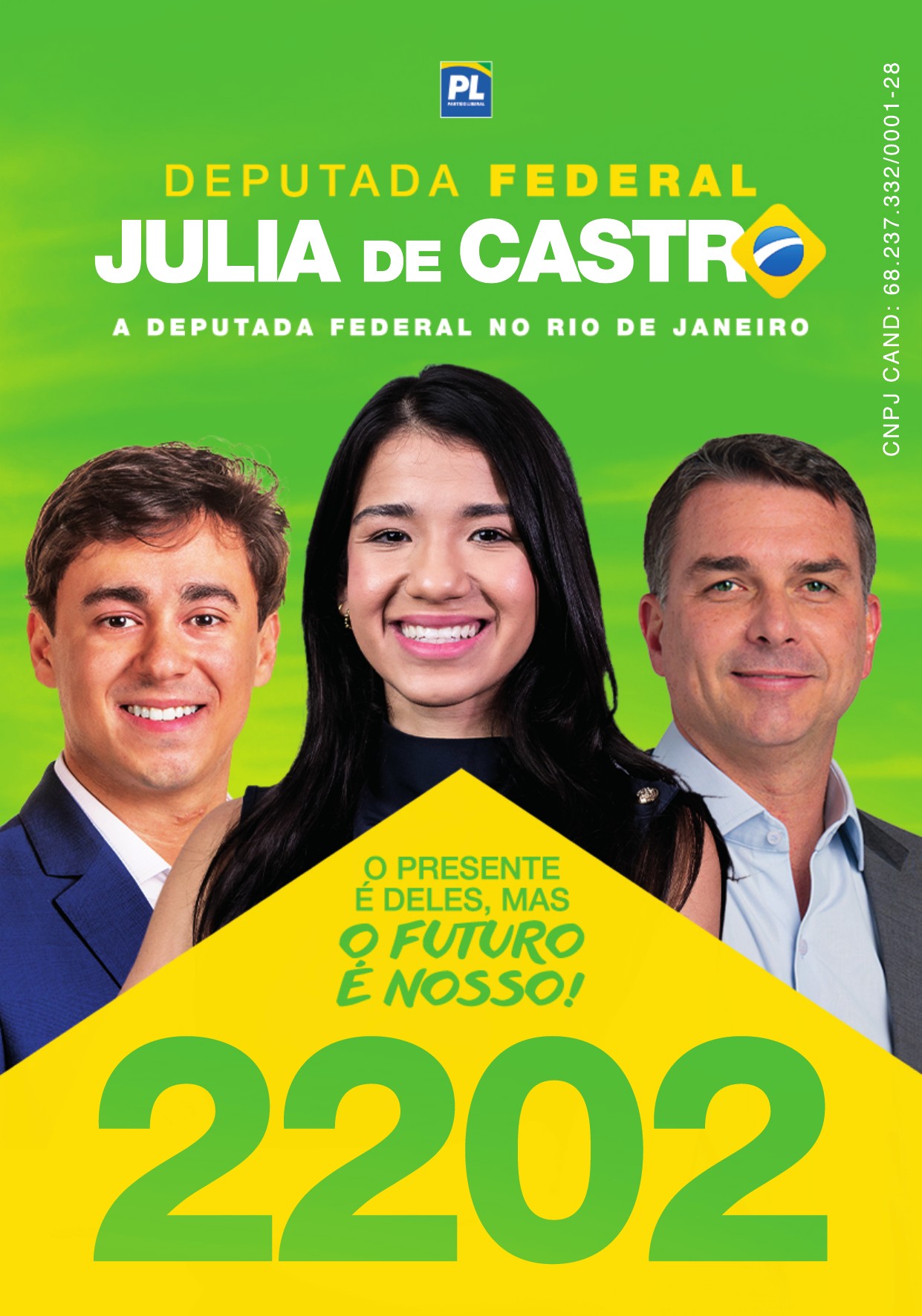 Santinho de campanha — Julia de Castro, Deputada Federal, 2202